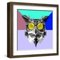 Owl in Yellow Glasses-Lisa Kroll-Framed Art Print