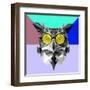 Owl in Yellow Glasses-Lisa Kroll-Framed Art Print