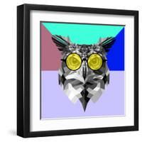 Owl in Yellow Glasses-Lisa Kroll-Framed Art Print