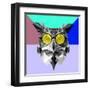 Owl in Yellow Glasses-Lisa Kroll-Framed Art Print