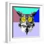 Owl in Yellow Glasses-Lisa Kroll-Framed Art Print