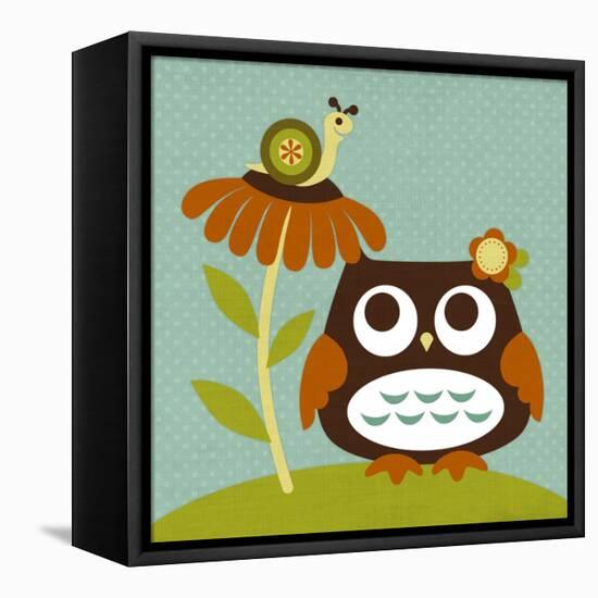 Owl Looking at Snail-Nancy Lee-Framed Stretched Canvas