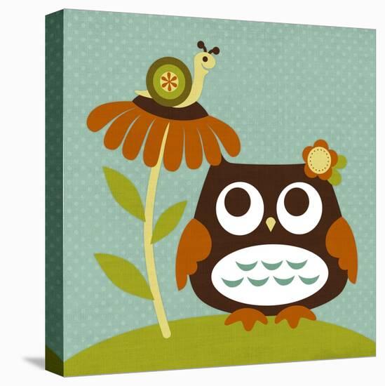 Owl Looking at Snail-Nancy Lee-Stretched Canvas