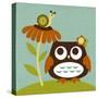 Owl Looking at Snail-Nancy Lee-Stretched Canvas