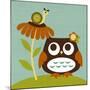 Owl Looking at Snail-Nancy Lee-Mounted Premium Giclee Print