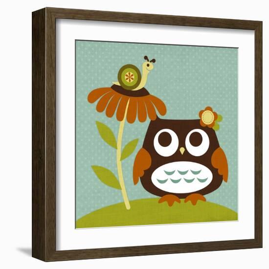 Owl Looking at Snail-Nancy Lee-Framed Art Print