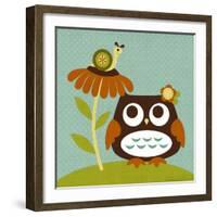 Owl Looking at Snail-Nancy Lee-Framed Art Print