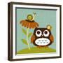 Owl Looking at Snail-Nancy Lee-Framed Art Print