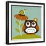 Owl Looking at Snail-Nancy Lee-Framed Art Print