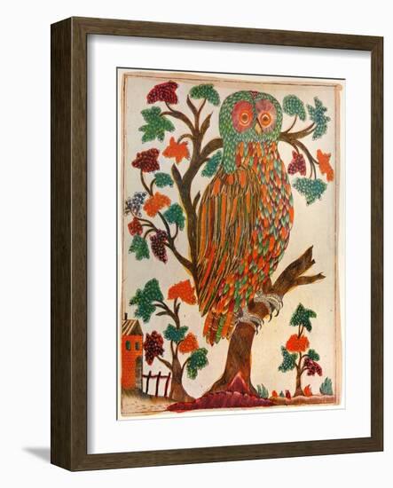 Owl, Lubok Print, 1800-null-Framed Giclee Print