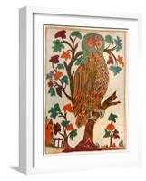 Owl, Lubok Print, 1800-null-Framed Giclee Print