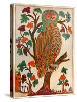 Owl, Lubok Print, 1800-null-Stretched Canvas