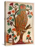 Owl, Lubok Print, 1800-null-Stretched Canvas