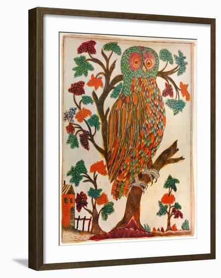 Owl, Lubok Print, 1800-null-Framed Giclee Print