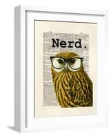 Owl Nerd-Matt Dinniman-Framed Art Print