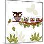 Owl On A Branch-Debra Hughes-Mounted Art Print