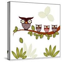 Owl On A Branch-Debra Hughes-Stretched Canvas