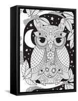 Owl on a Branch-Hello Angel-Framed Stretched Canvas