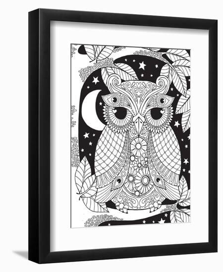 Owl on a Branch-Hello Angel-Framed Premium Giclee Print