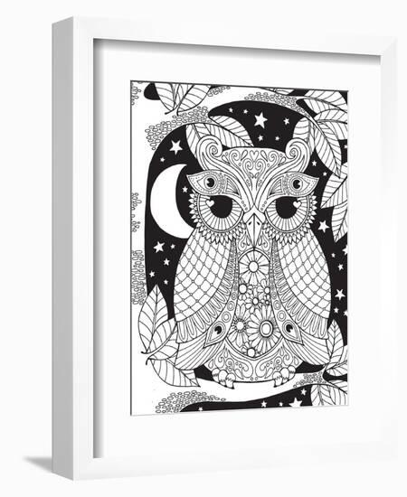 Owl on a Branch-Hello Angel-Framed Giclee Print