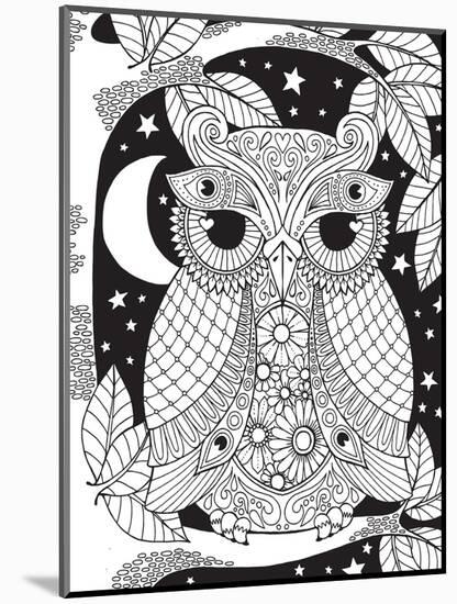 Owl on a Branch-Hello Angel-Mounted Giclee Print