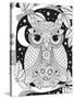 Owl on a Branch-Hello Angel-Stretched Canvas