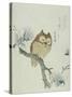 Owl on a Flowering Magnolia Branch-Kubo Shunman-Stretched Canvas