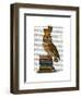 Owl on Books-Fab Funky-Framed Art Print