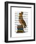 Owl on Books-Fab Funky-Framed Art Print