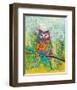 Owl on Holiday II-Lucy Cloud-Framed Art Print