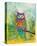 Owl on Holiday II-Lucy Cloud-Stretched Canvas