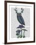 Owl on Mushrooms-Fab Funky-Framed Art Print