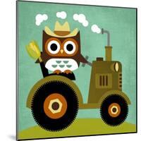 Owl on Tractor-Nancy Lee-Mounted Art Print