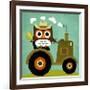 Owl on Tractor-Nancy Lee-Framed Art Print