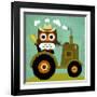 Owl on Tractor-Nancy Lee-Framed Art Print