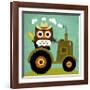 Owl on Tractor-Nancy Lee-Framed Art Print