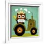 Owl on Tractor-Nancy Lee-Framed Art Print