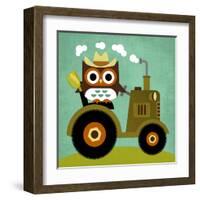 Owl on Tractor-Nancy Lee-Framed Art Print