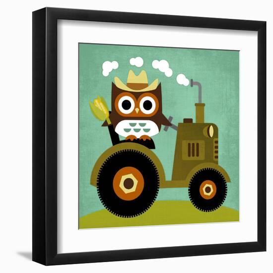 Owl on Tractor-Nancy Lee-Framed Art Print