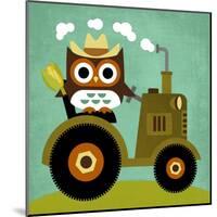 Owl on Tractor-Nancy Lee-Mounted Art Print