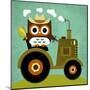 Owl on Tractor-Nancy Lee-Mounted Art Print