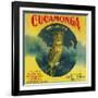 Owl Orange Label - Cucamonga, CA-Lantern Press-Framed Art Print
