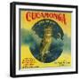Owl Orange Label - Cucamonga, CA-Lantern Press-Framed Art Print