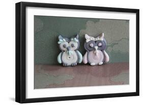 Owl Quilled Boy and Girl-null-Framed Photographic Print