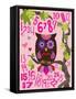 Owl Set Numlet Pinks 2-Melody Hogan-Framed Stretched Canvas