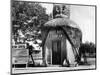 Owl-Shaped Ice Cream Stand-null-Mounted Photographic Print