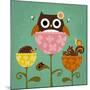 Owl, Squirrel and Hedgehog in Flowers-Nancy Lee-Mounted Art Print