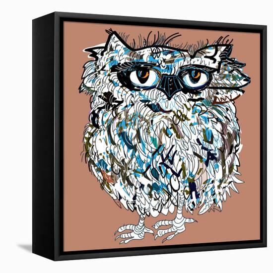 Owl, Symbol of Halloween, Vector Illustration. Illustration for T-Shirt.-De Visu-Framed Stretched Canvas