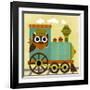 Owl Train Conductor-Nancy Lee-Framed Art Print