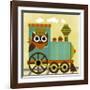 Owl Train Conductor-Nancy Lee-Framed Art Print